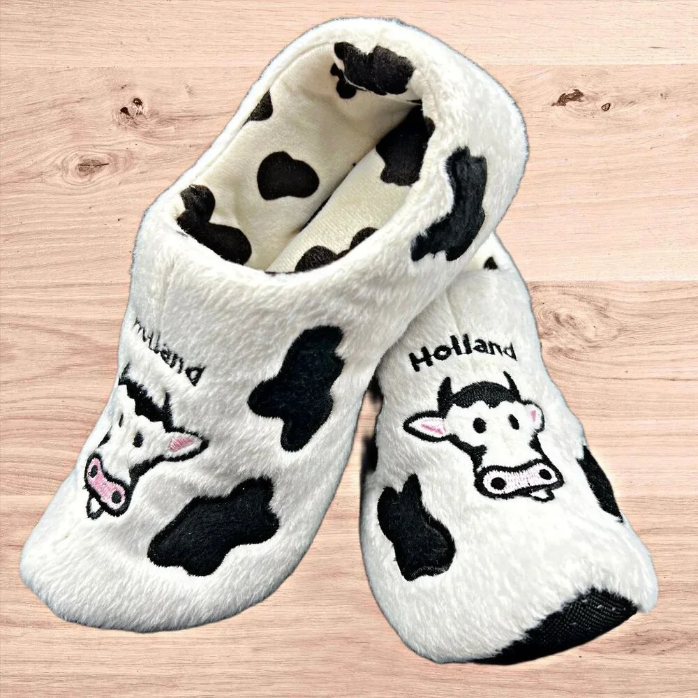 Holland KIDS Smiling Cow Clogs Slippers Dutch Wooden Slip On Shoes Embroidered